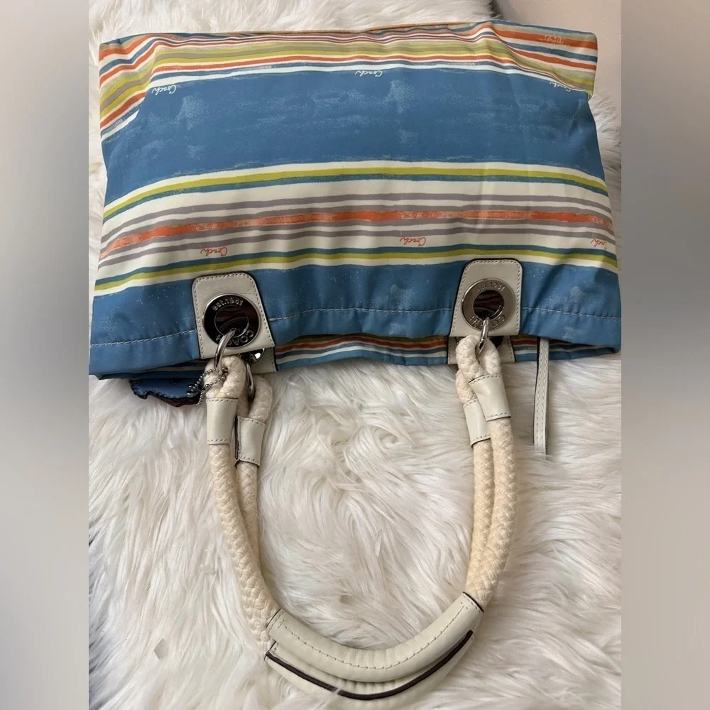 Coach Multicolor Striped Tote Bag